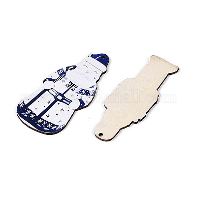 8 шт. Рождественские подвесные украшения из дерева с односторонним УФ-отпечатком WOOD-N020-18-1