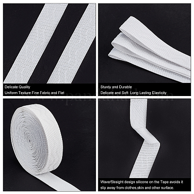 5 Yards 20mm Wide Non-Slip Elastic Ribbon Wave Silicone Elastic