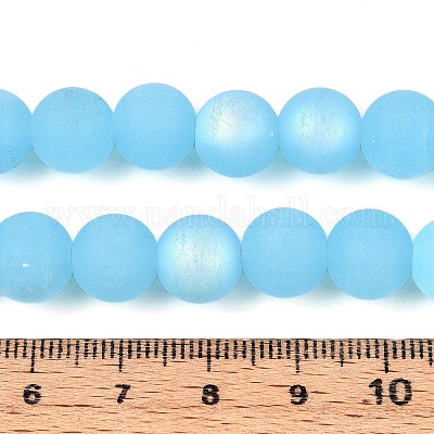 Нити стеклянных бусин с имитацией матового нефрита&nbsp;LS-GLAA-T032-J10mm-MBB04-1