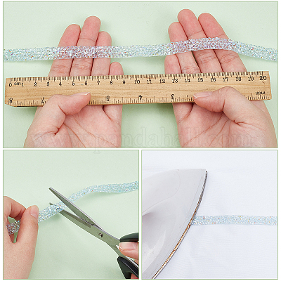 4 ярд 4-х цветной AB цветной смолы отделка стразами горячей фиксации DIY-WR0003-68-1