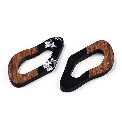 Подвески из непрозрачной смолы и ореха RESI-N039-59B-1