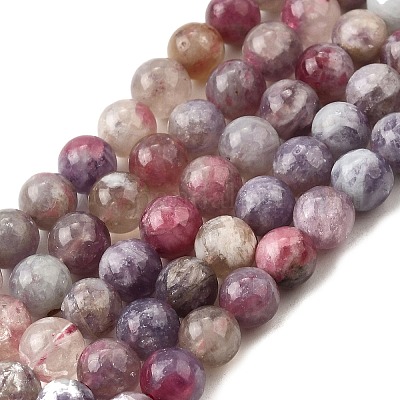 Бусы из натурального фиолетового красного турмалина G-N327-02A-01-1