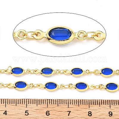 Латунные стеклянные цепи с овальными звеньями CHC-R001-02G-05-1