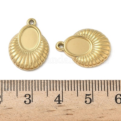 Оправы для подвесок из нержавеющей стали 304 в виде кабошонов STAS-D127-16G-1