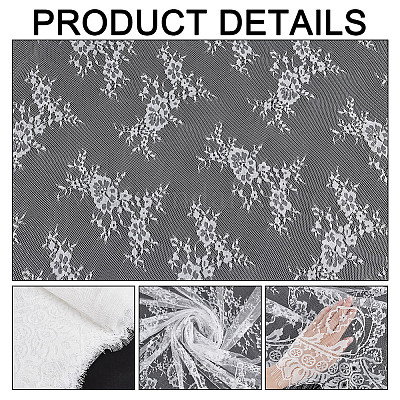 Кружевная ткань из полиэстера с цветочным узором DIY-WH0496-28A-1
