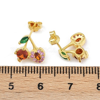 925 стерлинговый серебристый микропроволочный кубический серьги из циркония EJEW-G440-01G-1