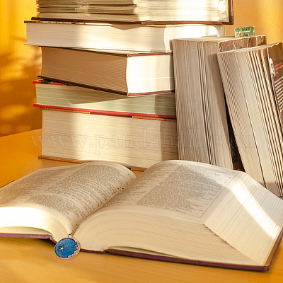 6 шт. 6 стиля подвески из сплава и латуни с эмалью в виде цепочки-закладки AJEW-FH00021-1