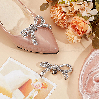 2 Stück Schuhdekorationen aus Kristall-Strassen aus Legierung für Hochzeiten.&nbsp;FIND-CP0002-06P-1