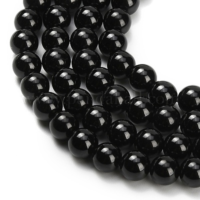 Натуральный черный шпинель бисер пряди G-L631-A03-6mm-1