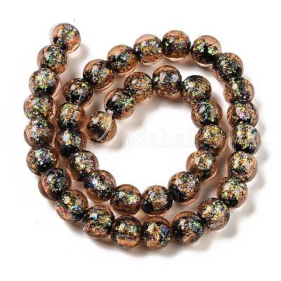 Нити стеклянных бусин из дихроичной фольги ручной работы DICH-U001-05A-1