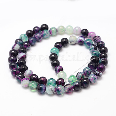 Натуральные полосатые агатовые / полосатые агатовые нити X-G-K155-A-6mm-10-1