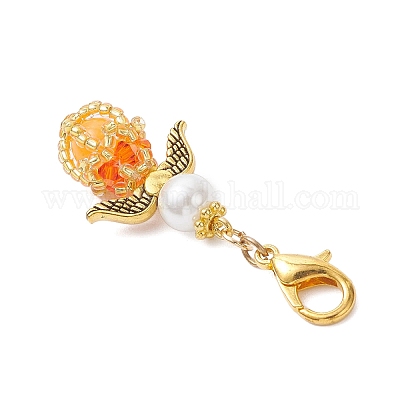 Подвески из светящегося акрила и стеклянных бусин ручной работы HJEW-MZ00379-04-1