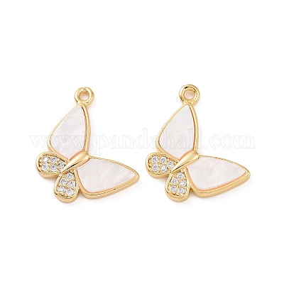 Латунные микропаве прозрачные подвески с фианитом KK-E068-VC111-1