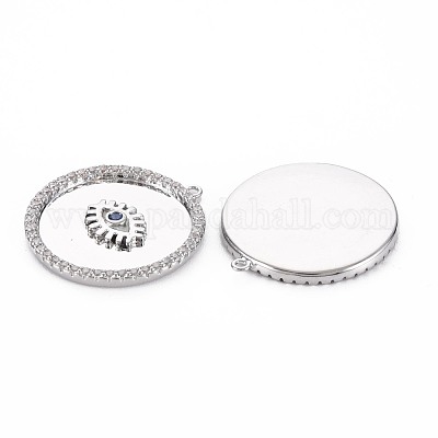 Латунные микро-паве синие подвески с фианитом KK-S356-753-1