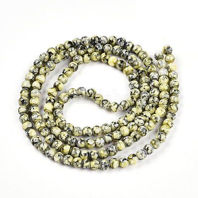 Выпечка окрашенные стеклянные бусины пряди DGLA-N003-6mm-A04-1