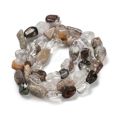 Натуральный зеленый lodolite кварц бисер пряди G-P497-01E-05-1