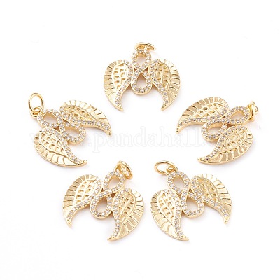 Латунные микропаве прозрачные подвески с фианитом ZIRC-I043-03G-1