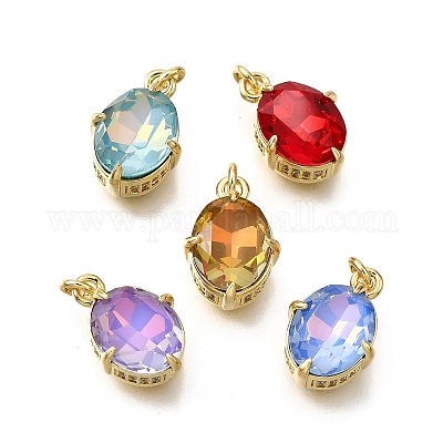 Латунь стекло амулеты KK-V011-34G-1