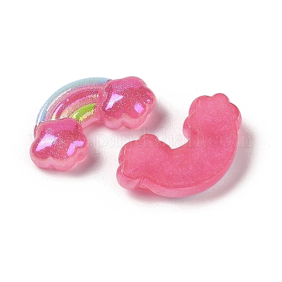 Кабошоны из смолы с блестками RESI-H163-07A-1