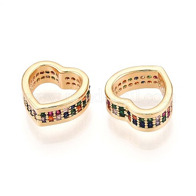 Рамка из латунных бусин с микропаве из разноцветных кубических цирконий KK-N261-18G-1