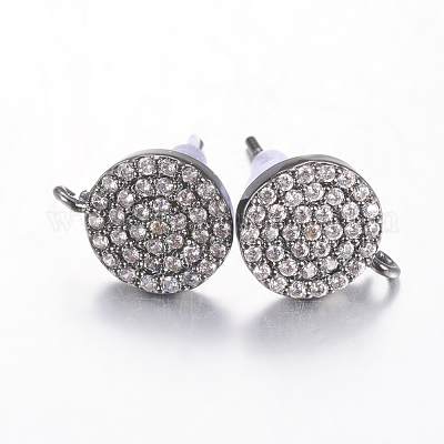 Латунные серьги-гвоздики из циркония ZIRC-E132-13A-B-1