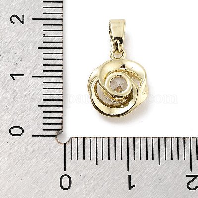 Латунные микропаве прозрачные подвески с фианитом ZIRC-L104-011G-1