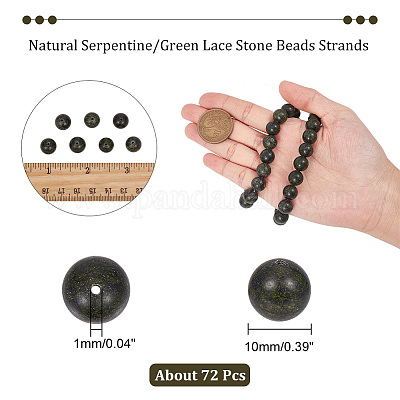 2 нити натуральных серпантиновых/зеленых кружевных каменных бусин G-NB0004-72-1