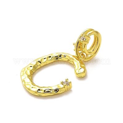 Реечное покрытие латунь микро паве кубический цирконий европейские подвески с подвесками KK-L210-015G-C-1