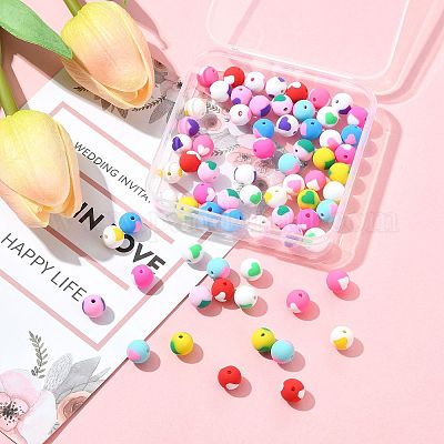 72шт 12 цвета бусины из полимерной глины ручной работы CLAY-FS0001-43-1