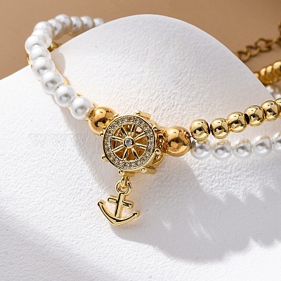 Латунь многожильных браслеты BJEW-M056-01G-1