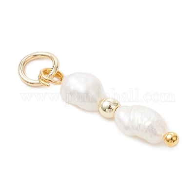 Подвески из натурального барочного жемчуга кеши и синтетического немагнитного гематита с гальваническим покрытием.&nbsp;PALLOY-JF04993-01-1