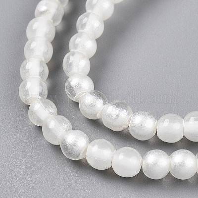 Запекание окрашенные прозрачные стеклянные бусины нити X1-DGLA-N011-4mm-01-1