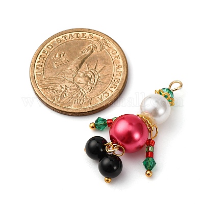 2 шт. подвески в виде человека из стеклянных бусин PALLOY-MZ00784-1