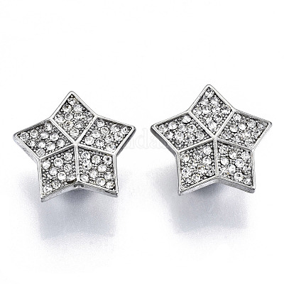 Магнитные застежки из латуни с микропейвом и прозрачным кубическим цирконием KK-N232-140P-NF-1