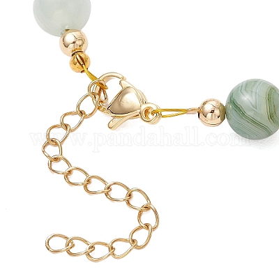 Браслеты из натуральных полосатых бусин агата BJEW-JB11916-03-1