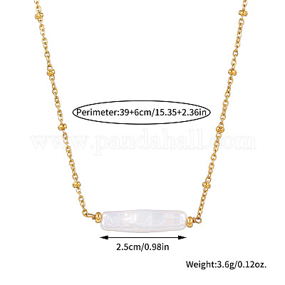 Женские ожерелья-спутники из нержавеющей стали с подвеской из жемчуга Кеши в стиле барокко XQ7733-1