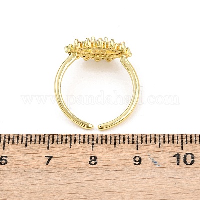 Манжеты из латуни с микро паве кубический цирконий для женщин RJEW-Z113-45G-1