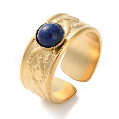 Круглые кольца на палец с натуральными и синтетическими камнями RJEW-Q004-06G-1