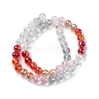 Стеклянные бусины с гальваническим покрытием  EGLA-D300-06-8mm-02-1