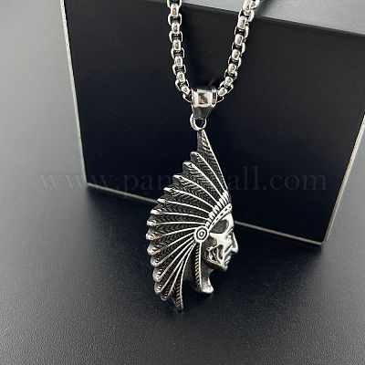 Винтажные ожерелья-подвески унисекс из нержавеющей стали 304 в стиле коренных американцев TX4211-1