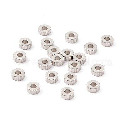 Рифленые бусины из нержавеющей стали 201 STAS-A057-02A-P-1