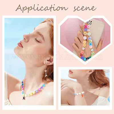 260шт 26 буквы бусины из полимерной глины ручной работы CLAY-FH0001-04-1