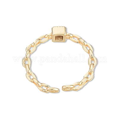 Открытое кольцо-манжета из прозрачного кубического циркония для женщин RJEW-N039-06LG-1