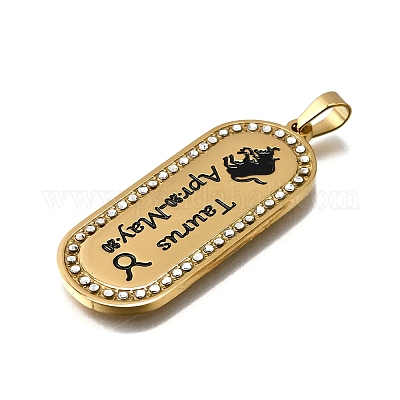 Овал с 12 подвеской из нержавеющей стали 304 созвездия со стразами STAS-M119-08H-G-1