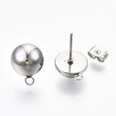 Фурнитура для сережек-гвоздиков из нержавеющей стали марки 304 STAS-Q225-16A-10mm-1