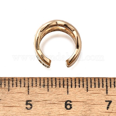 Серьги-каффы из латуни с прозрачным кубическим цирконием EJEW-Q025-03B-G-1