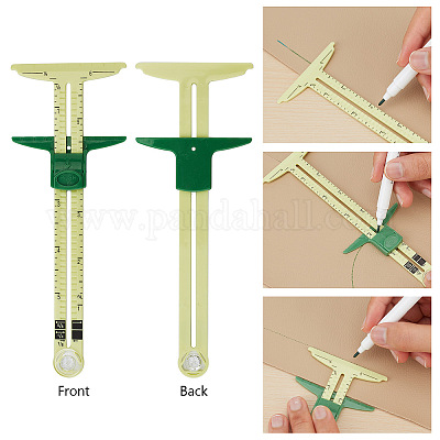 2pcs Sewing Gauge Sewing Measuring Tool 5-in-1 Sliding Gauge Measuring  Sewing Ruler Tool