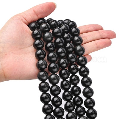 Природные обсидиана бисер нитей G-G099-14mm-24-1