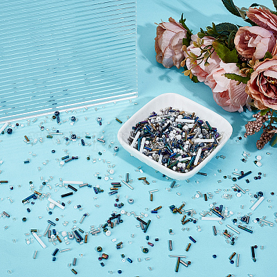 150 г 2-х цветных стеклянных бусин SEED-ME0001-01-1