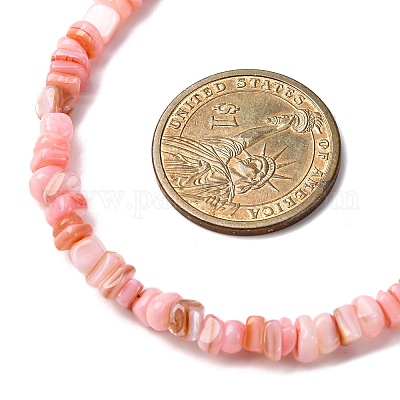 Ожерелья из бисера из натуральных окрашенных пресноводных ракушек NJEW-JN05488-04-1